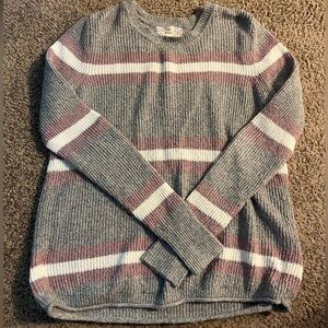 Striped Gray and Pink Women's Sweater